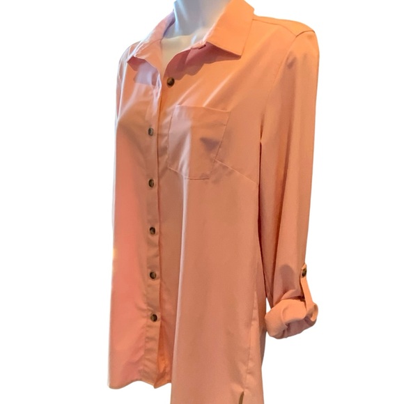 Zeroxposur Oversized Pink Buttondown Top Longsleeves Size S  Fits Like a Large - Picture 2 of 10